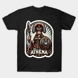 Athena: Majestic Greek Goddess of Wisdom and War T-Shirt